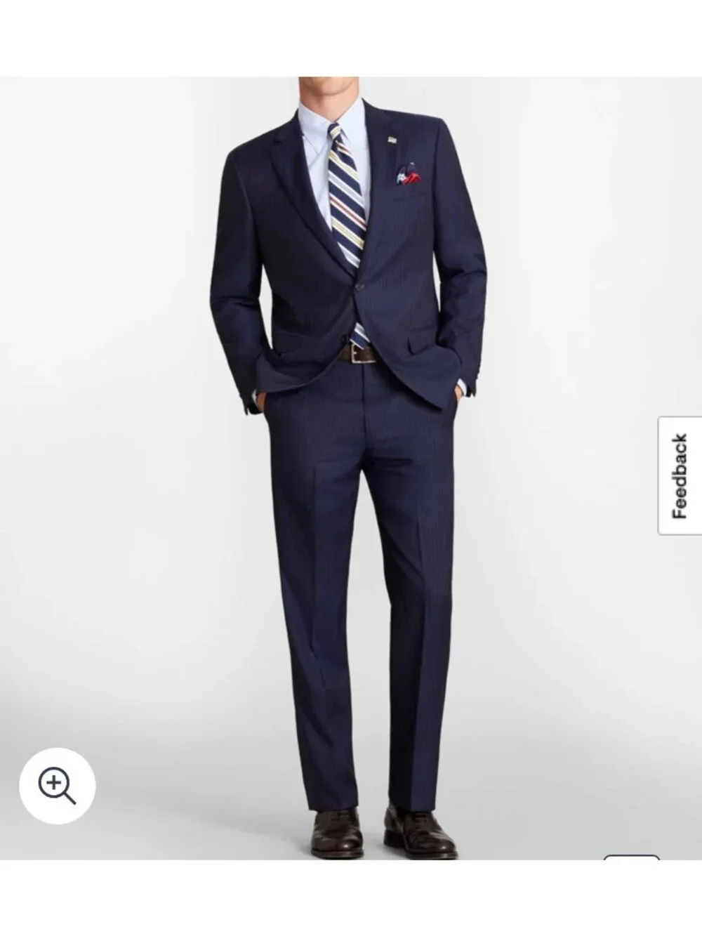 Brooks Brothers 1818 Madison Navy Suit 39R / 38x32 Estrato Tollegna Wool USA